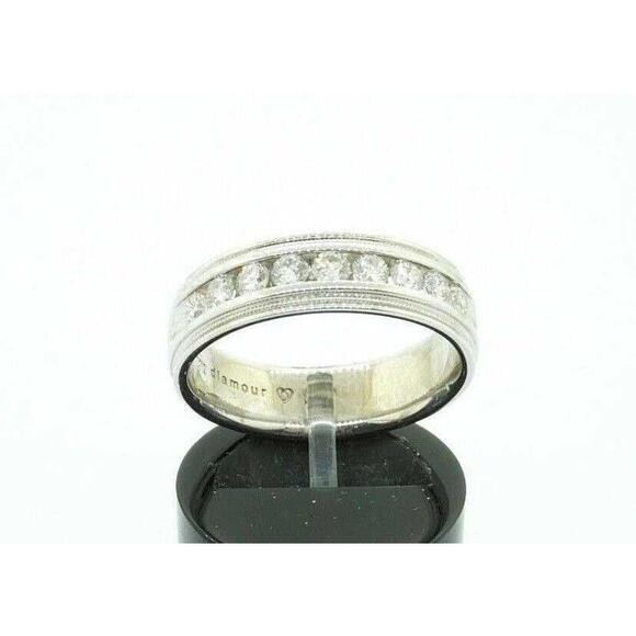 14k Estate White Gold 0.55ct Round Diamond Men's Wedding Ban